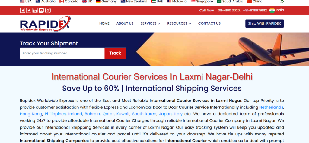 International courier services in Laxmi Nagar